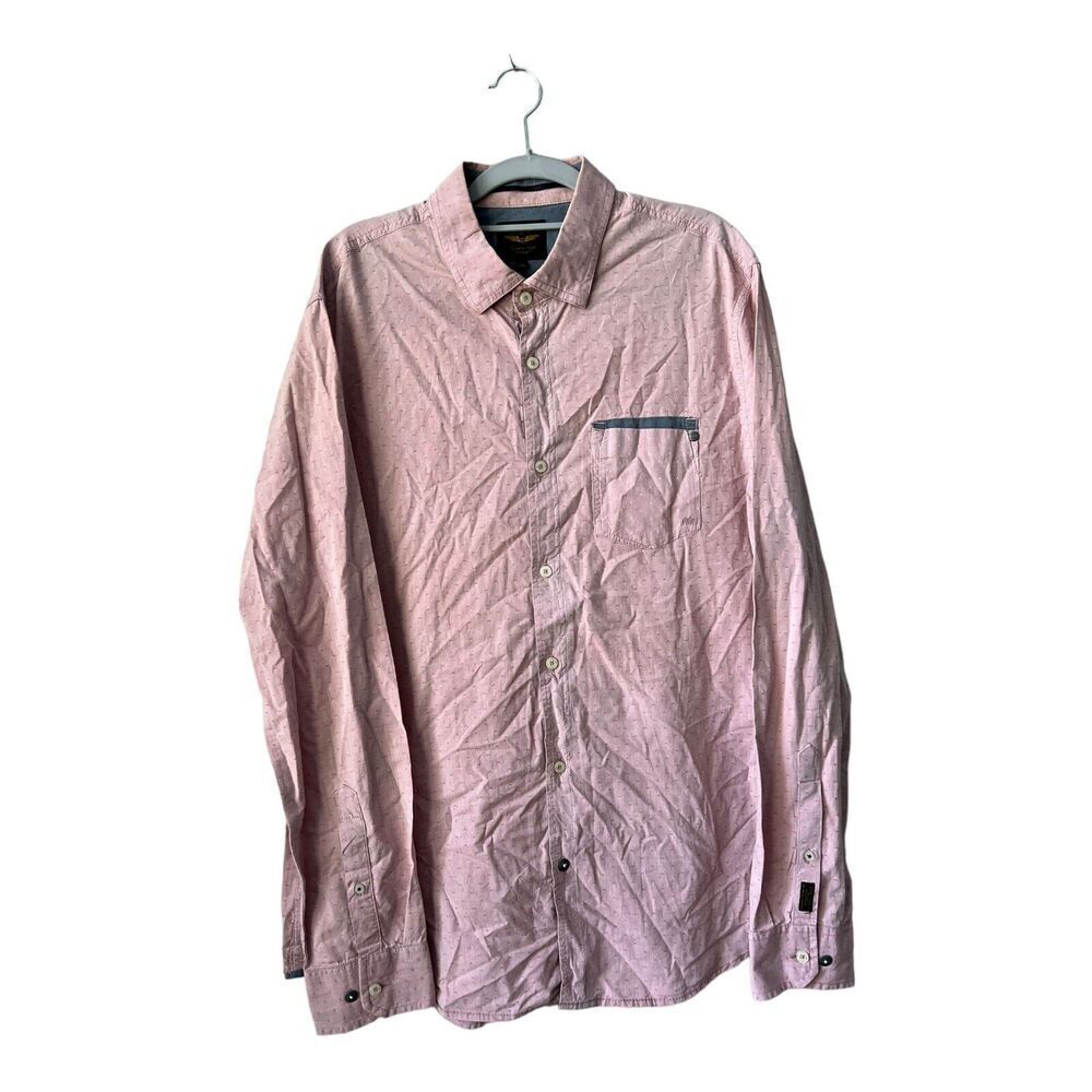 PME Legend‎ Shirt Mens XXL Pink Button Down Pockets Cotton Embroidered